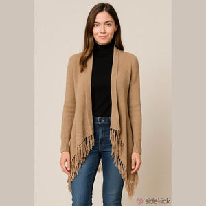 ANGL Fringe Sweater, approx 19” PTP, Size M, Long fringe, Like New Condition